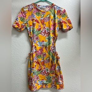 Zara peek a boo open side tie cotton dress